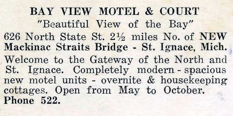 Bay View Motel - Vintage Postcard